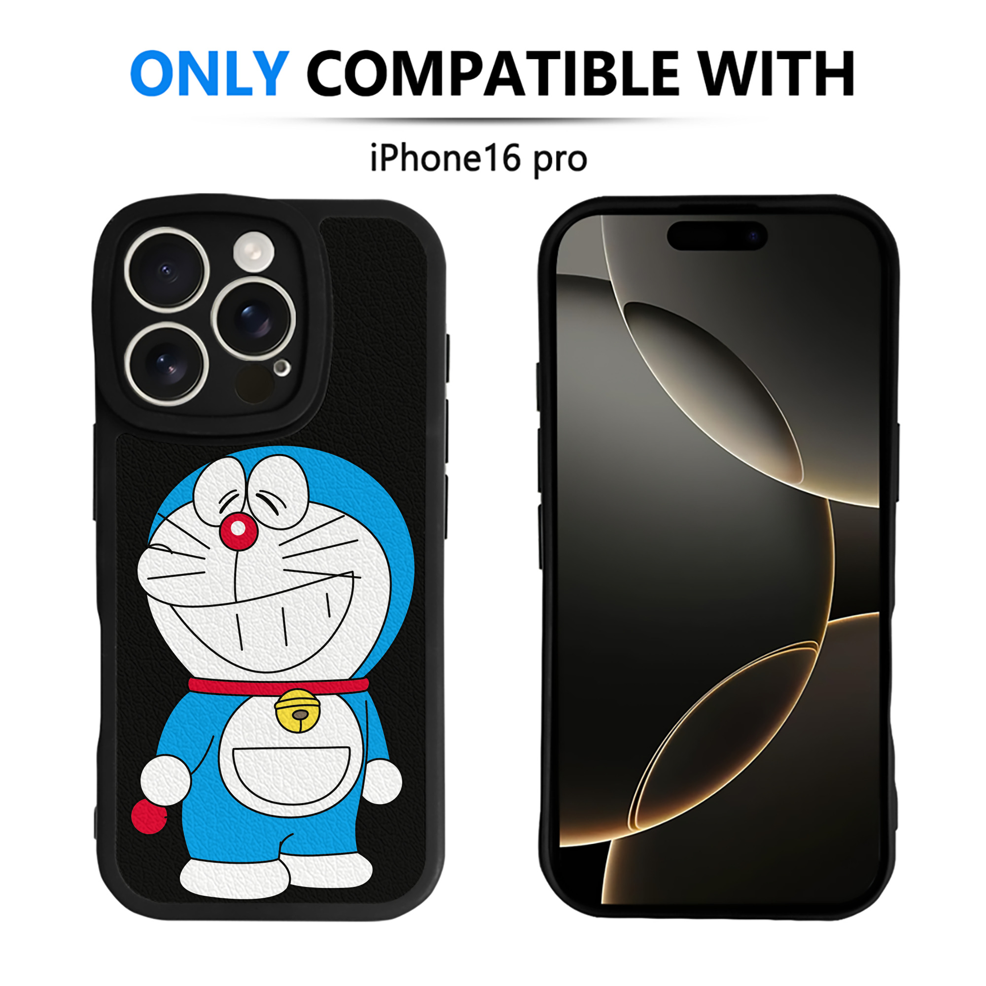 （画像用） ドラえもん Doraemon 【iPhone 16シリーズ対応】シリコンスマホケース（レザー調） 材質：シリコン